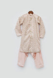 Peach Embroidery Ajkan and Salwar for Boys