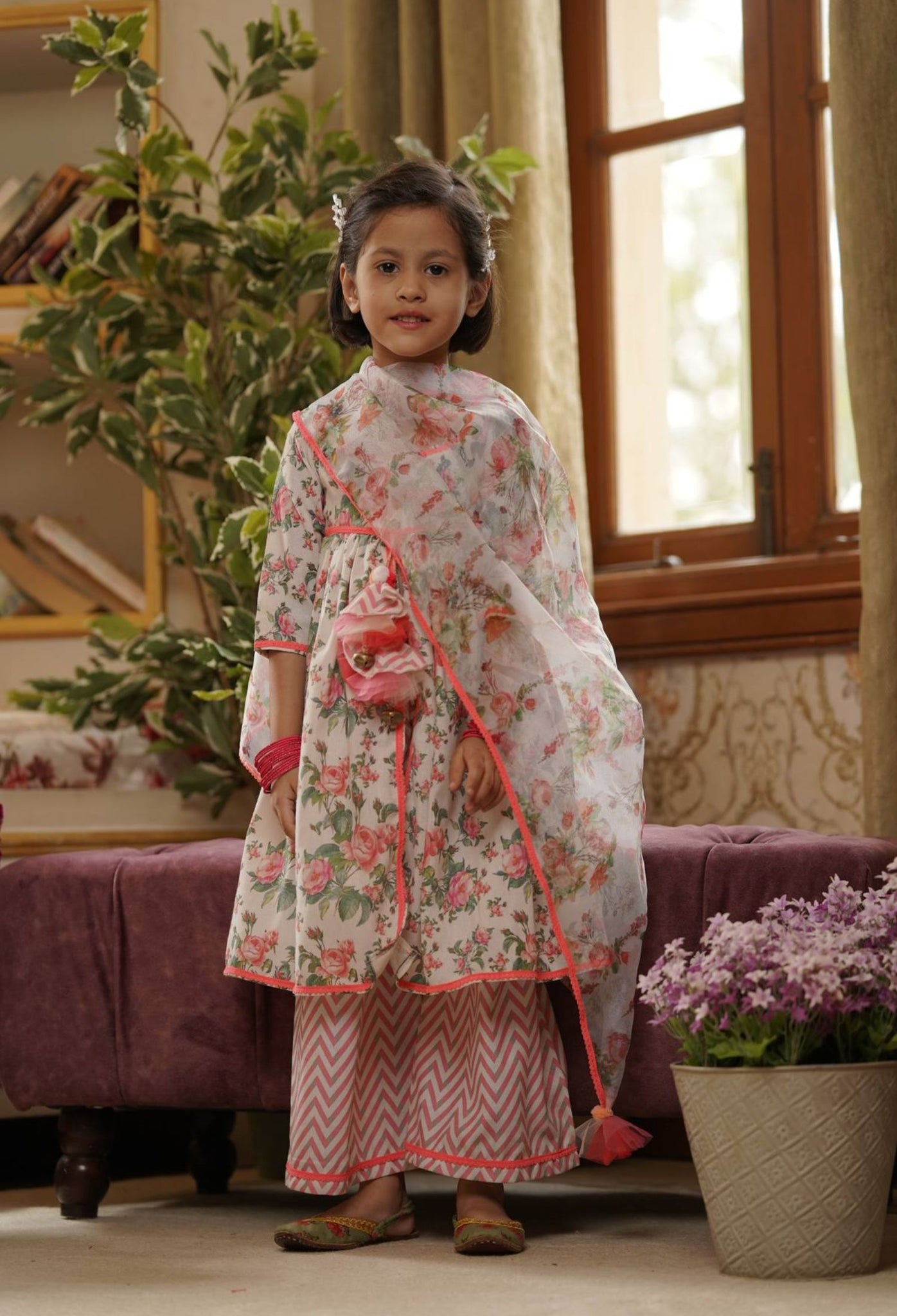 Print Kurti and Plazo Pant for Girls