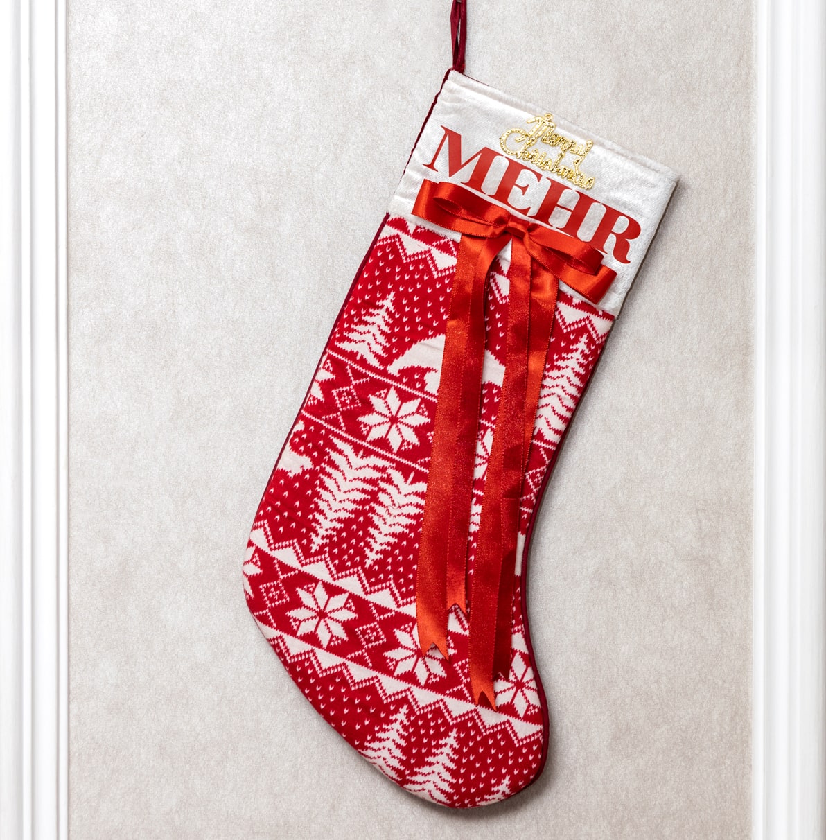 Red Reindeer Stocking