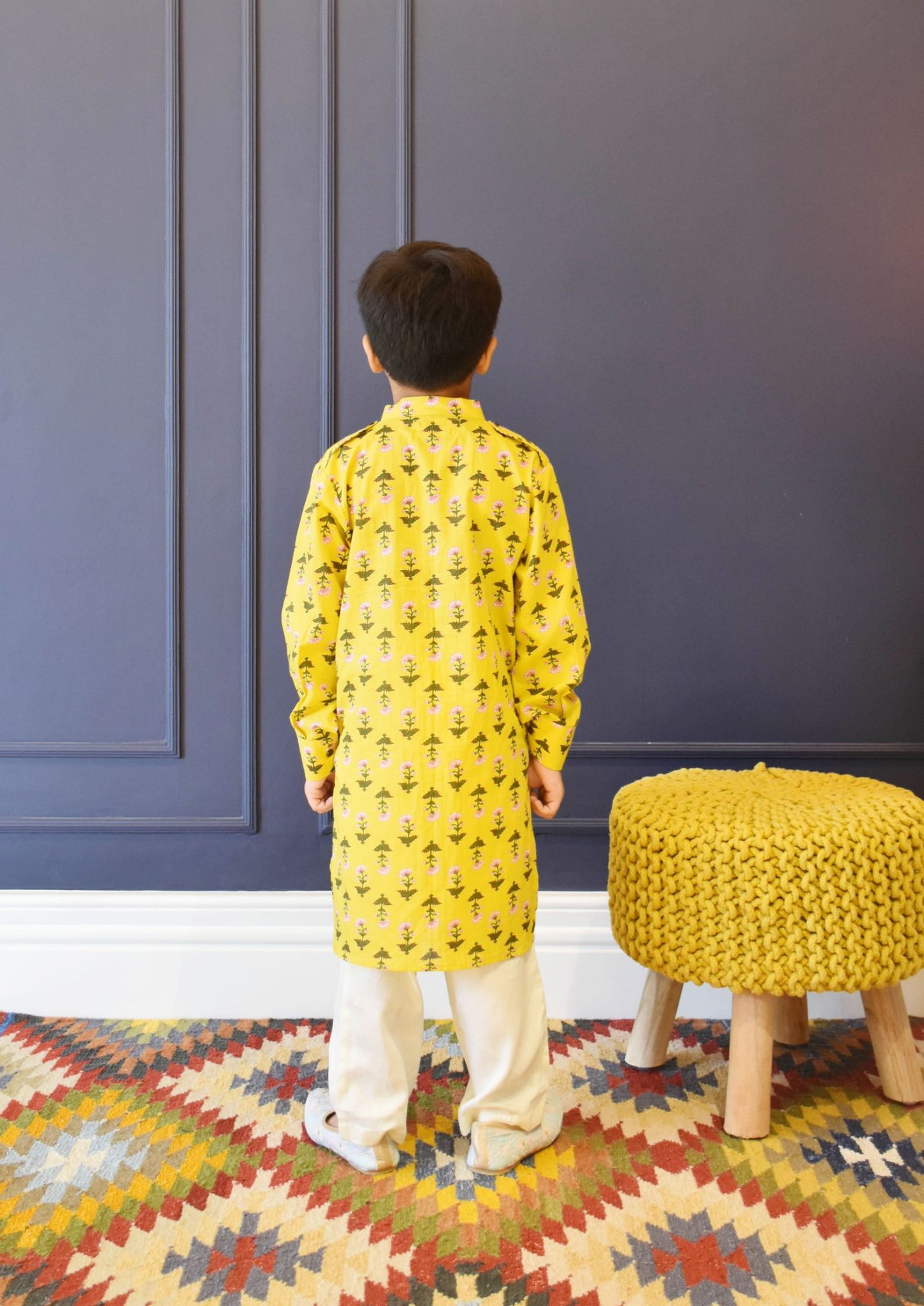 Yellow Print Kurta And Pant