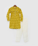 Yellow Print Kurta And Pant