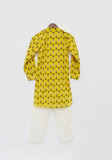 Yellow Print Kurta And Pant