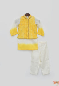 Yellow Jacket with Kurta Pant for Boys