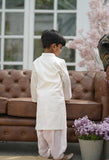 Off White Kurta and Salwar for Boys