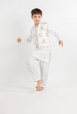 White Bird Kurta Jacket And Pyjama Set 3 Pc