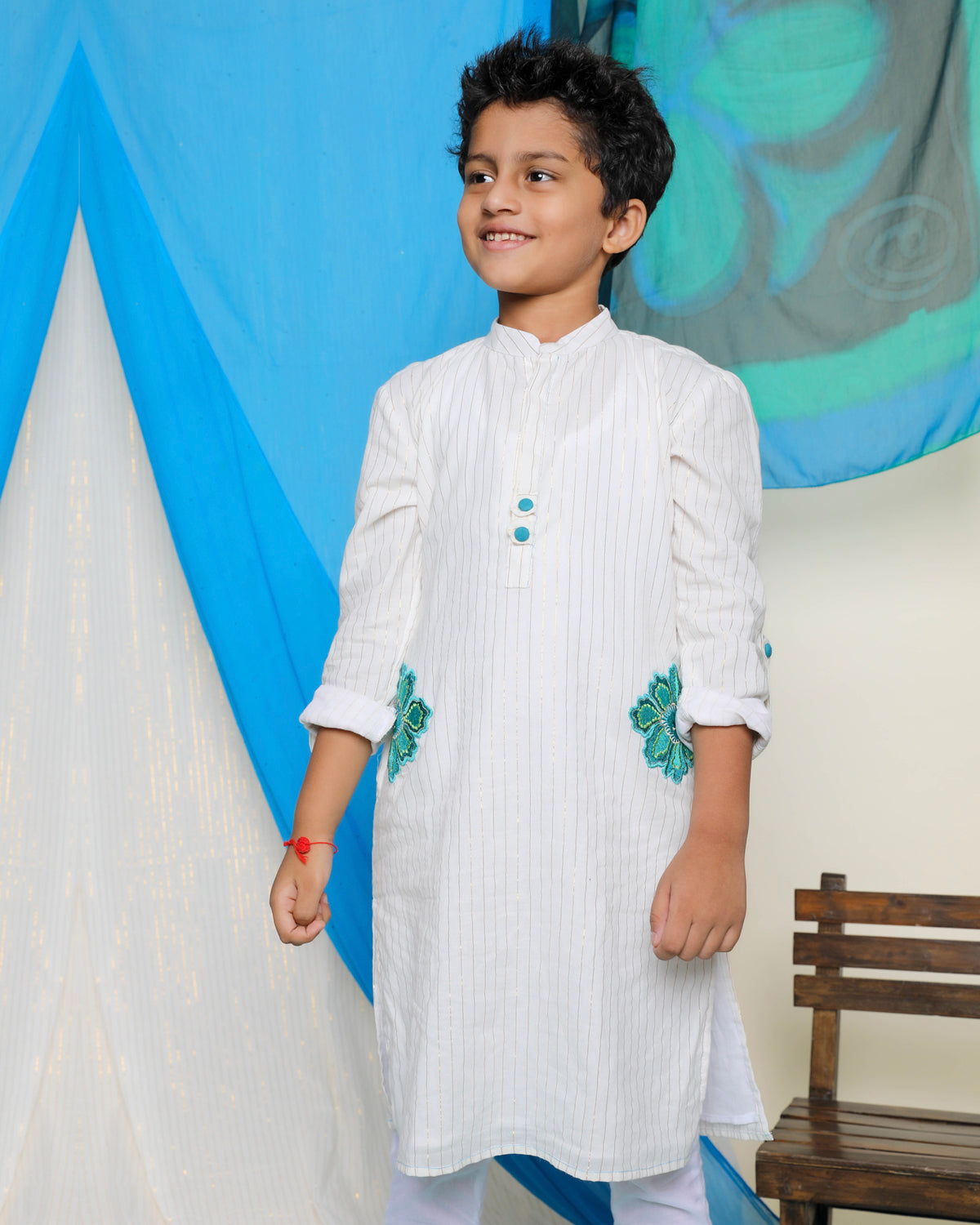 Juui Embroidered Kurta, White