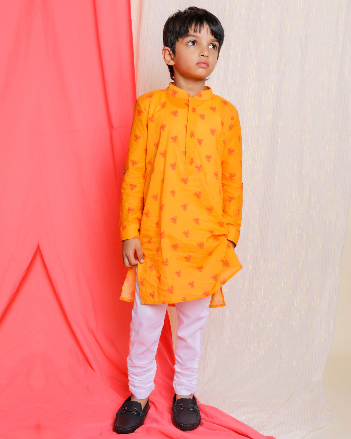 Bouin Embroidered Kurta, Yellow