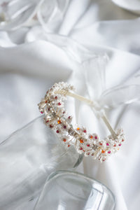 White And Red Lace Crystal Headband