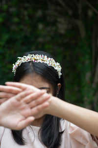 White And Red Lace Crystal Headband