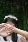 White And Red Lace Crystal Headband