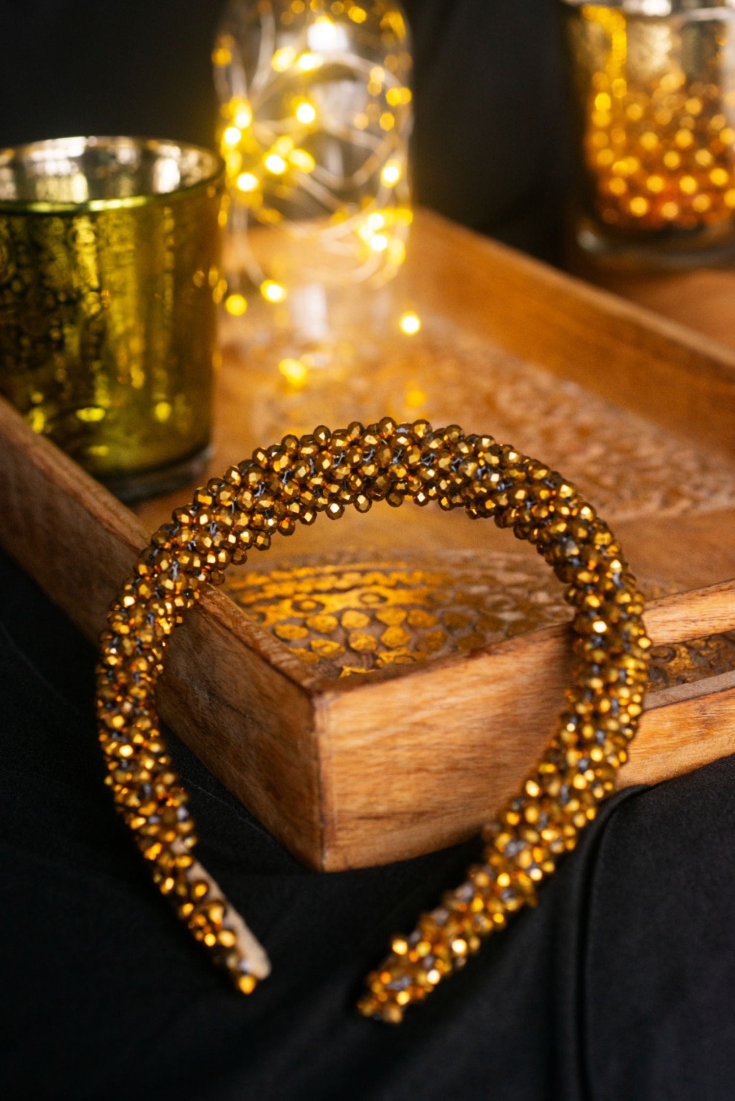 Golden Diva Beaded Headband