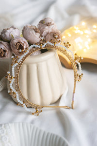 White And Gold Star Celestial Crown Headband