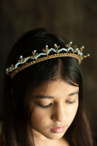 White And Gold Star Celestial Crown Headband