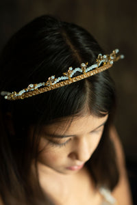 White And Gold Star Celestial Crown Headband