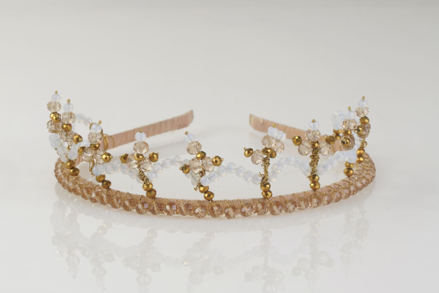 White And Gold Star Celestial Crown Headband