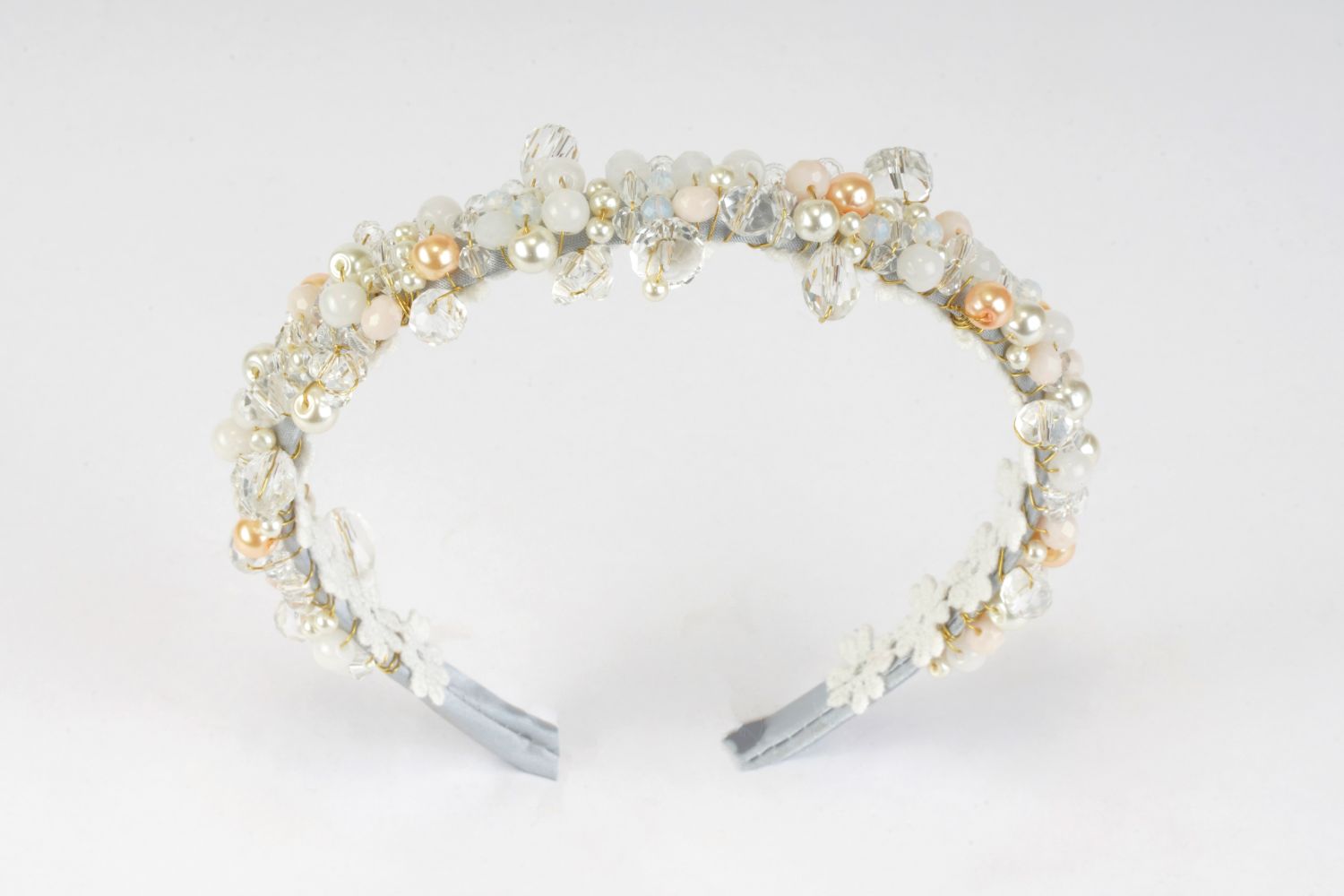 Iconic Jeweled Petals Hairband Grey Clear Orange