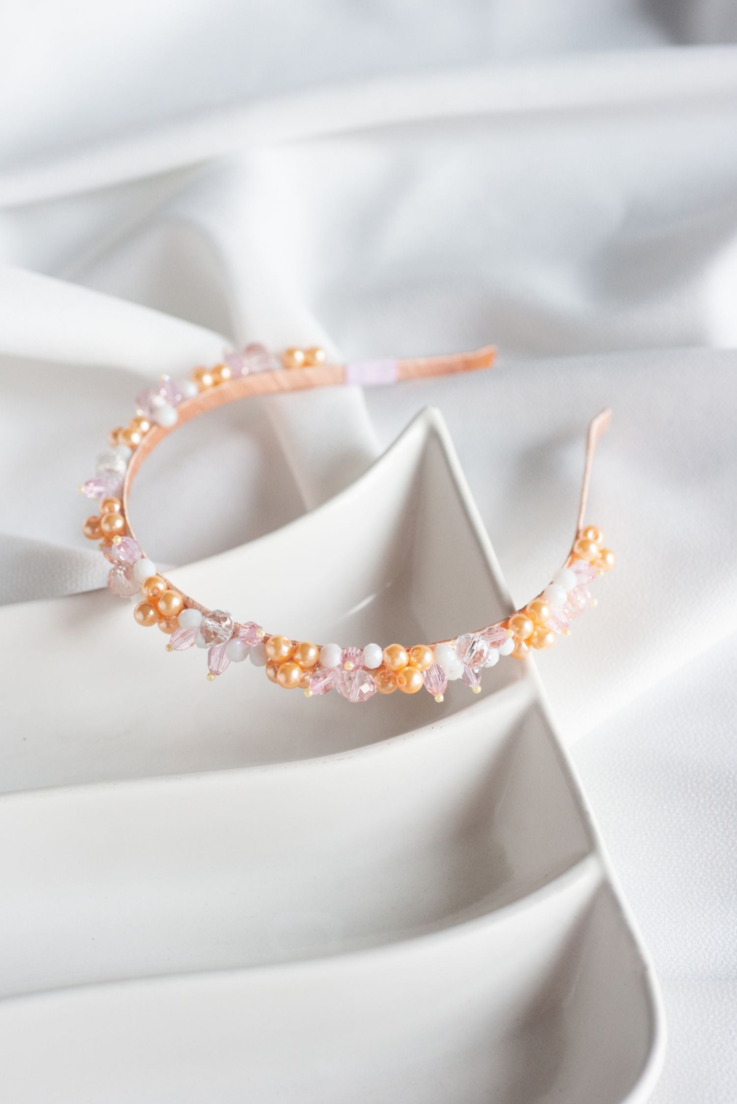 Blushed Gems Hairband  Pink Ivory