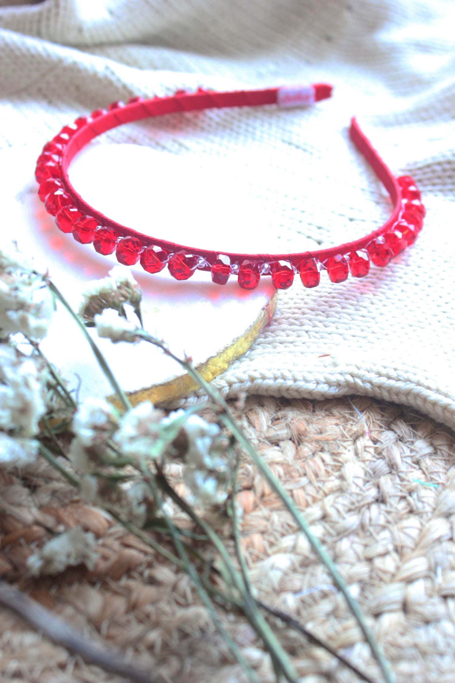 Crystal Hair Band Red