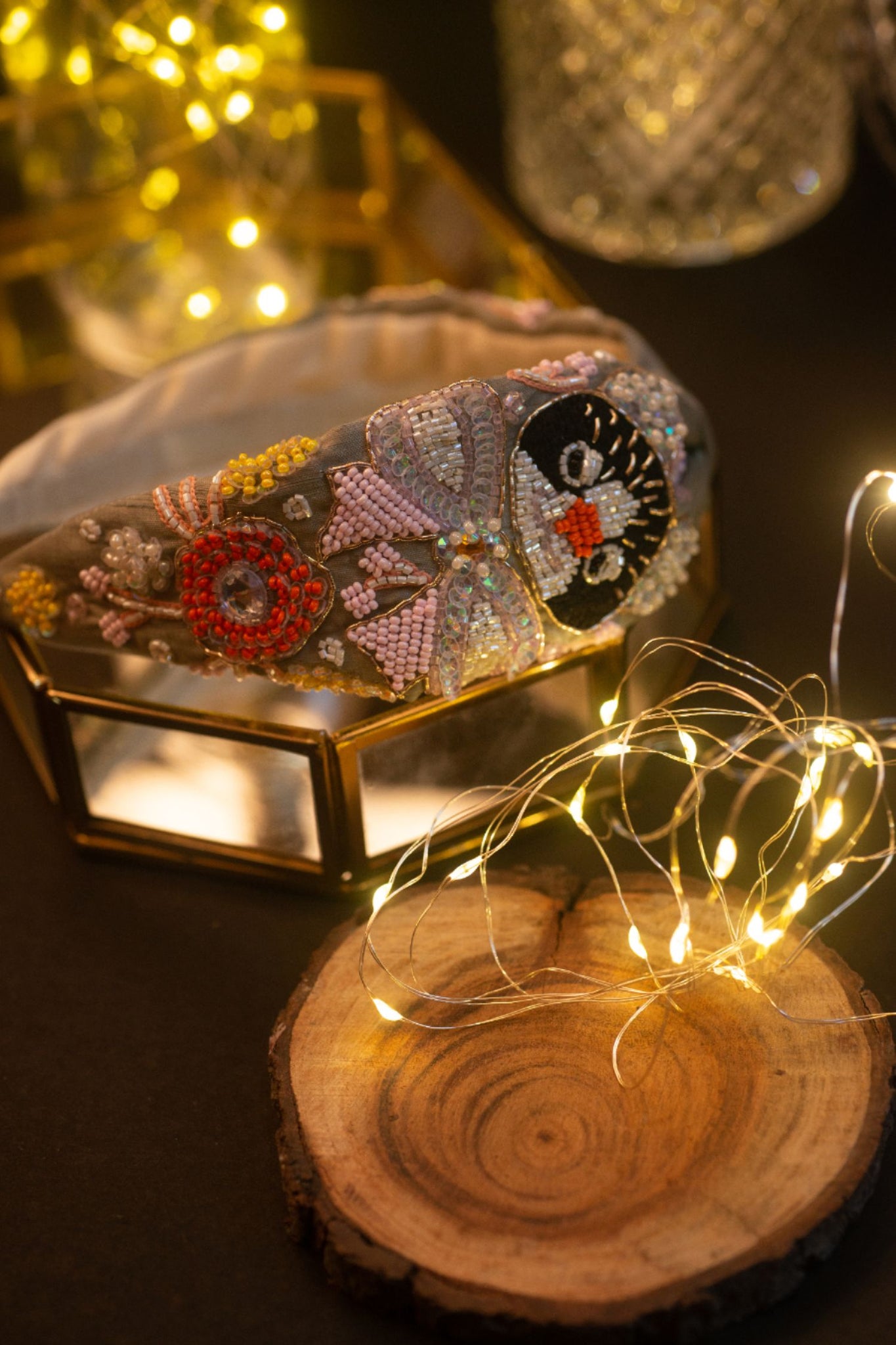 Gilded Flora Beaded Headband