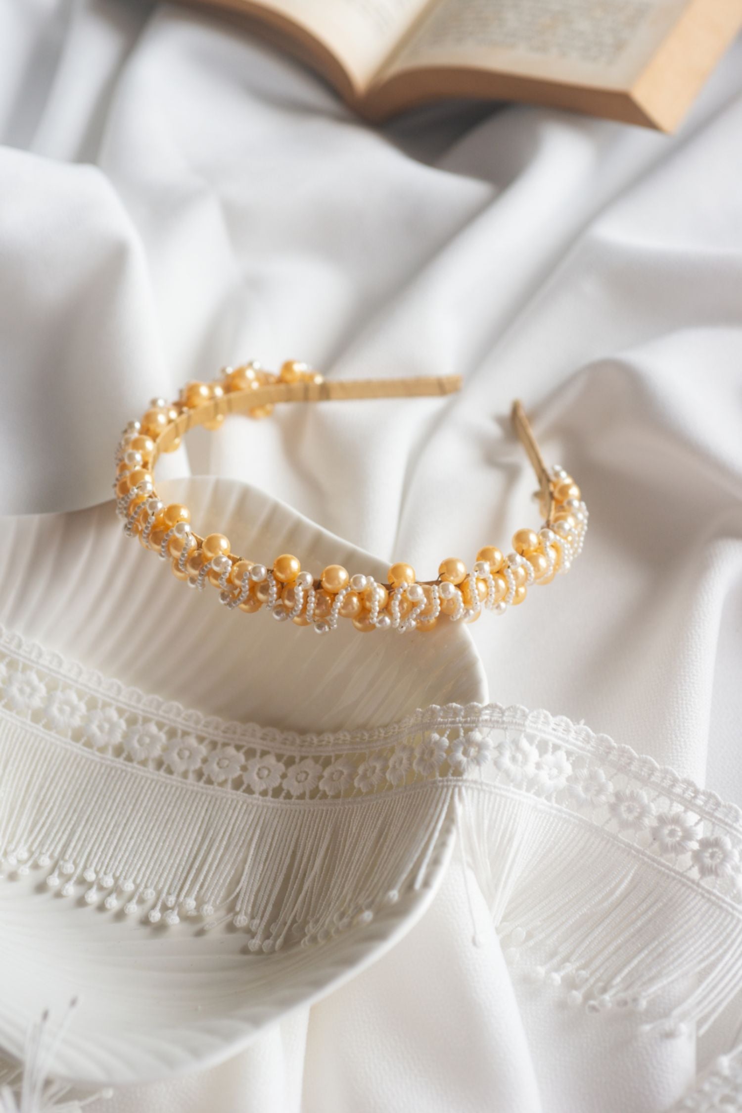 Amber Gems Pearl Hairband