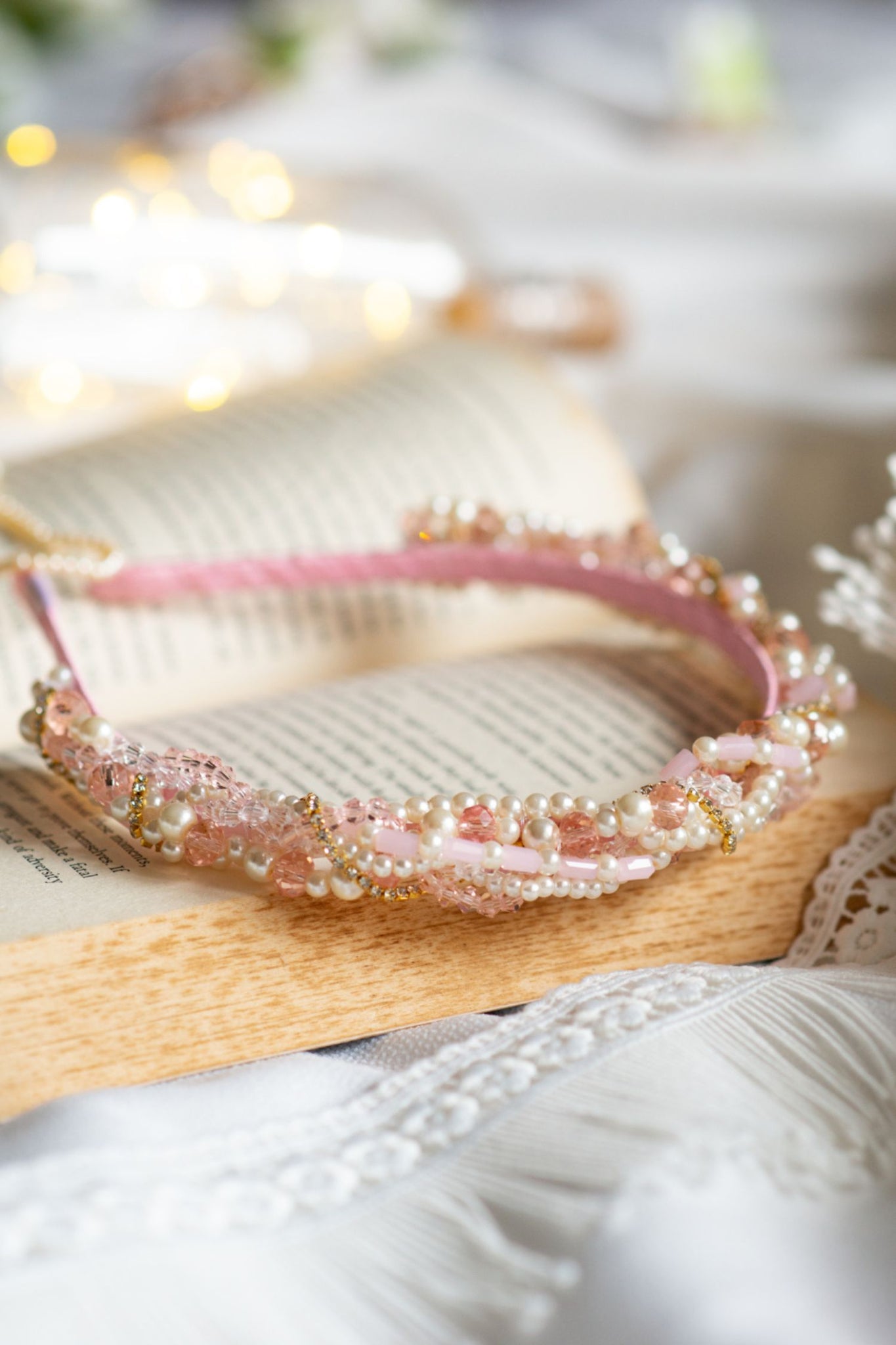 Pink Roseate Pearl Hairband