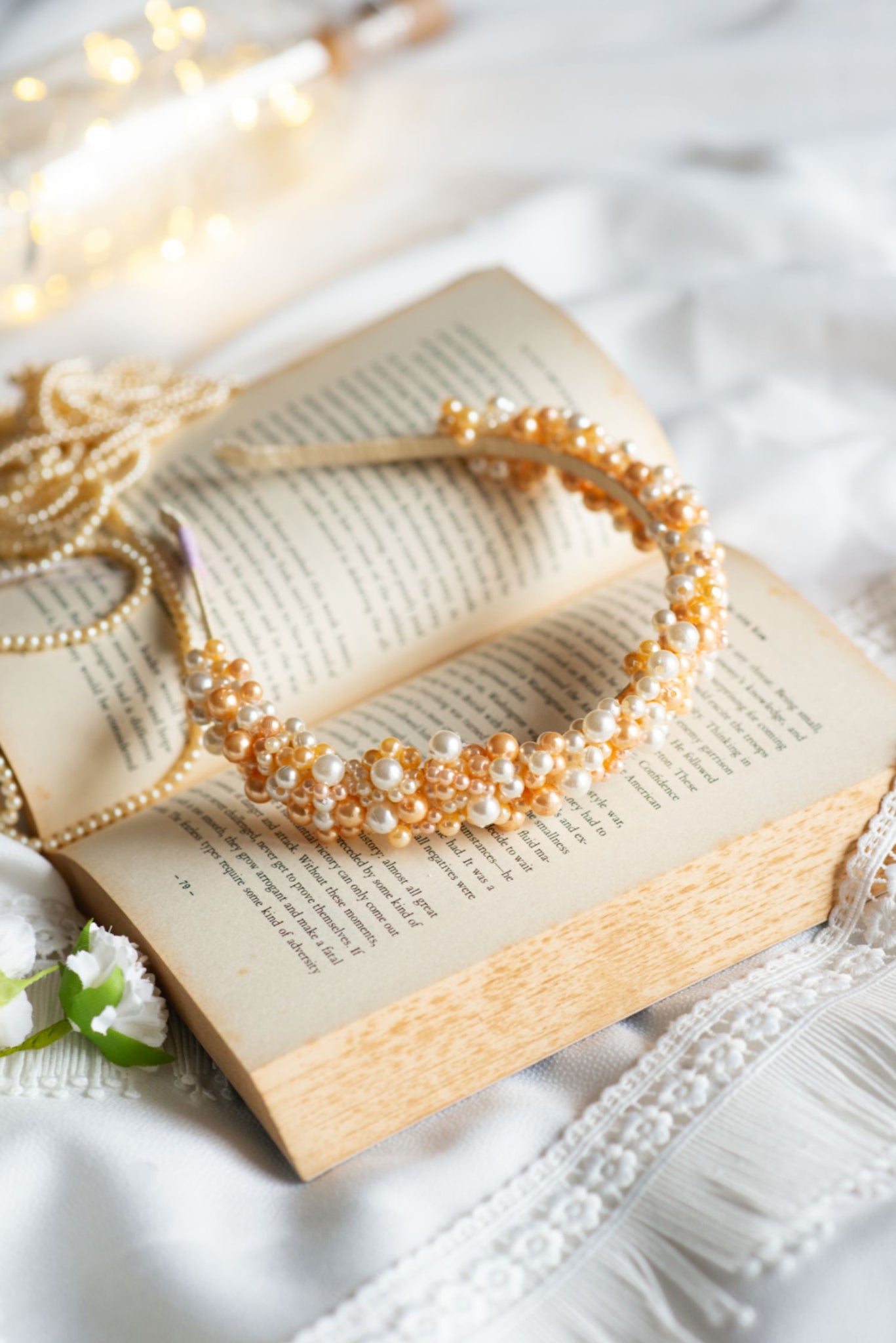 Orange Tangerine Pearl Hairband