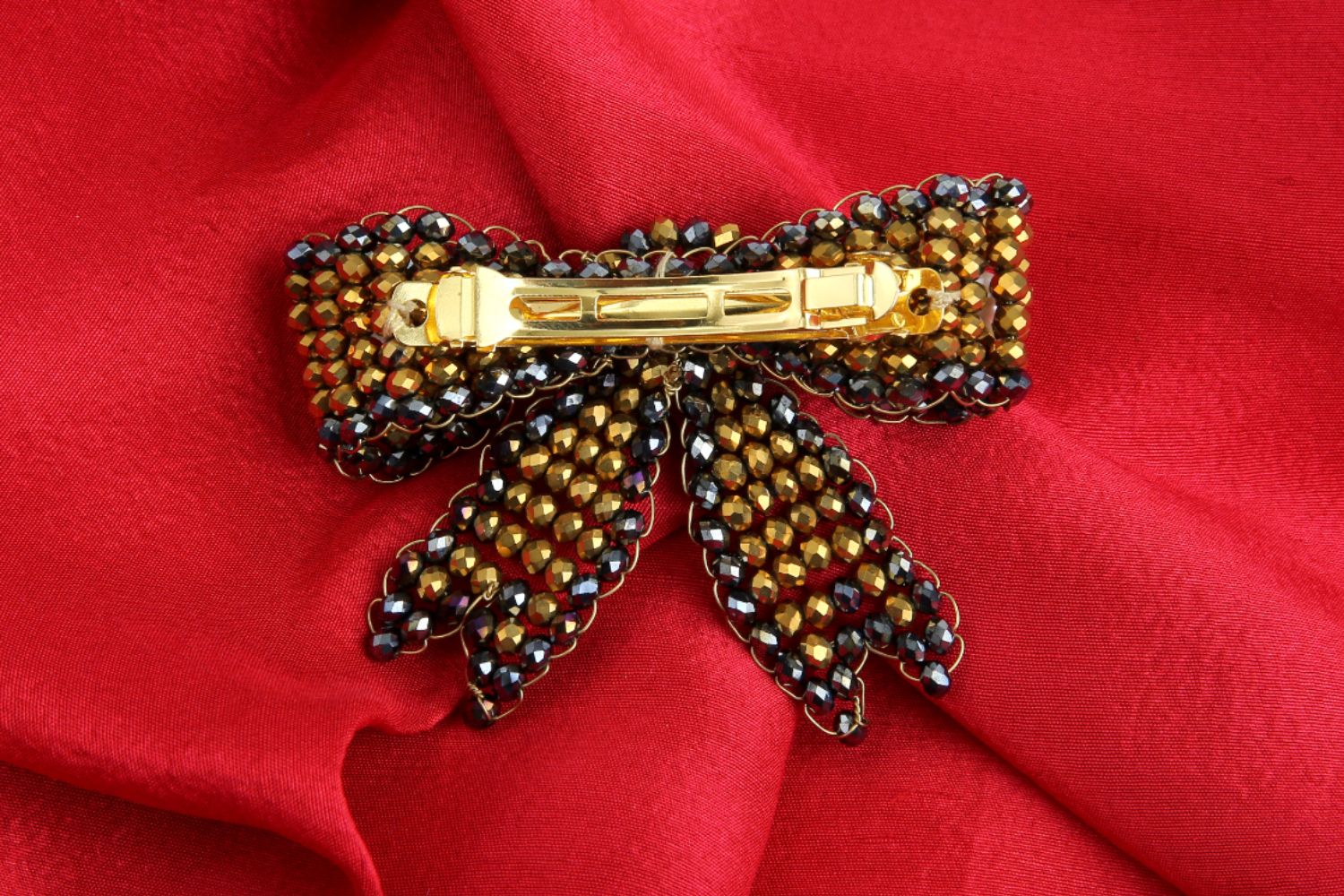 Monarch Butterfly Hair Clip Metal Black & Gold (1 Pc)