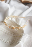 Pearl Detailing Hair Band White & Golden