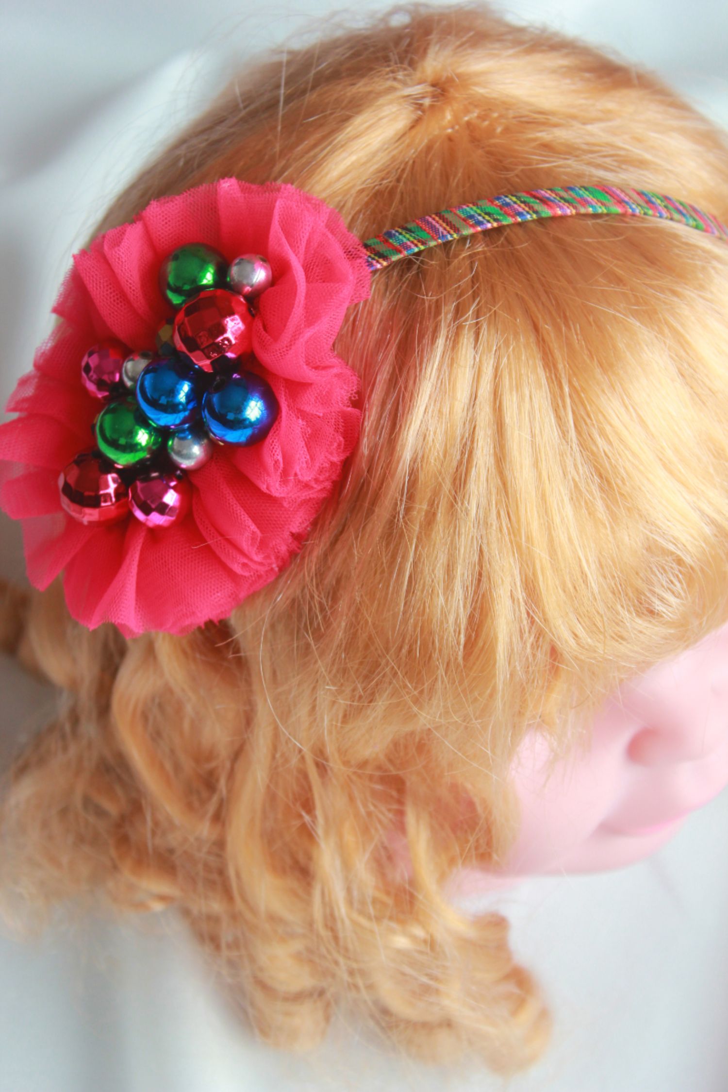 Balls Tulle Headband Red Green Blue Pink