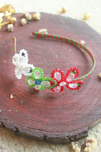 Choko Christmas Butterfly Hairband Christmas Red Green White