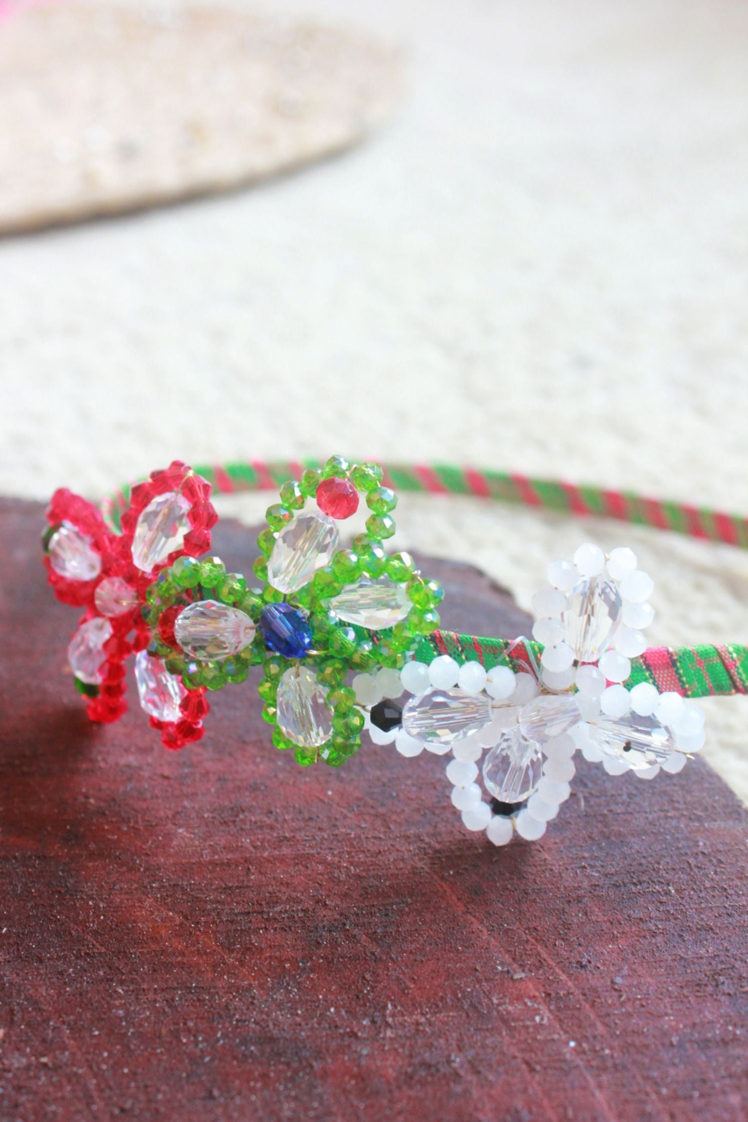 Choko Christmas Butterfly Hairband Christmas Red Green White