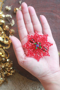 Choko Santa's Christmas Snowflake Hairclip Xmas Red Black