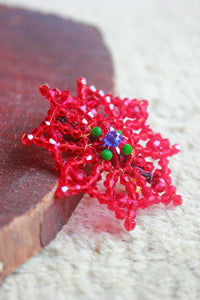 Choko Santa's Christmas Snowflake Hairclip Xmas Red Black