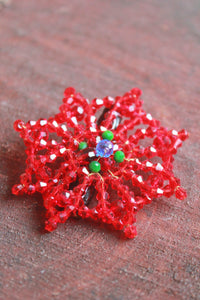 Choko Santa's Christmas Snowflake Hairclip Xmas Red Black