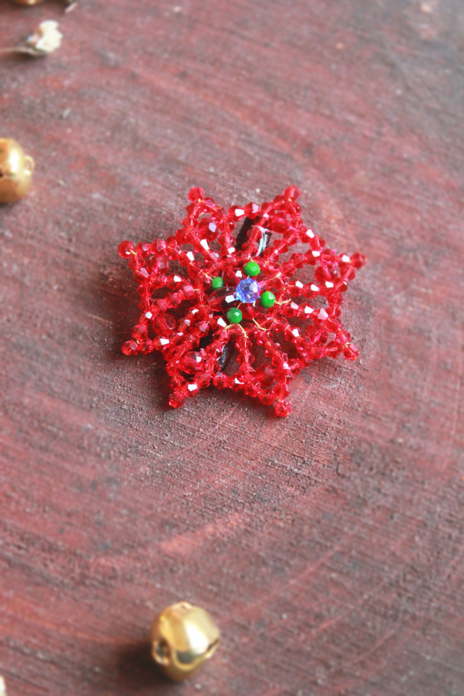 Choko Santa's Christmas Snowflake Hairclip Xmas Red Black