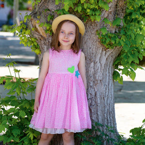 C'est La Vive Dress (Pink With White Gossamer Lining And Tiny)