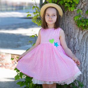 C'est La Vive Dress (Pink With White Gossamer Lining And Tiny)