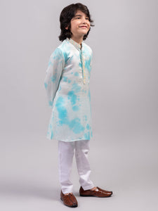 BLUE TIE-DYE KURTA SET