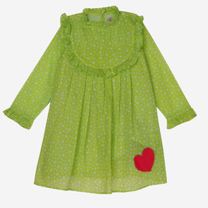 Bloom Dress (Neon Green and Tiny Stars)