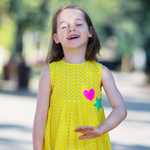 C'est La Vive Dress (Yellow Clouds With White Gossamer)