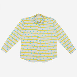 Classique Shirt (Blue Dots And Yellow Stripes)