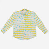 Classique Shirt (Blue Dots And Yellow Stripes)