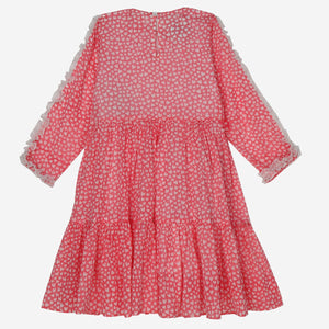 Countryside Charm Dress (Peach And Tiny Hearts)