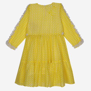 Countryside Charm Dress (Yellow And Tiny Clouds)