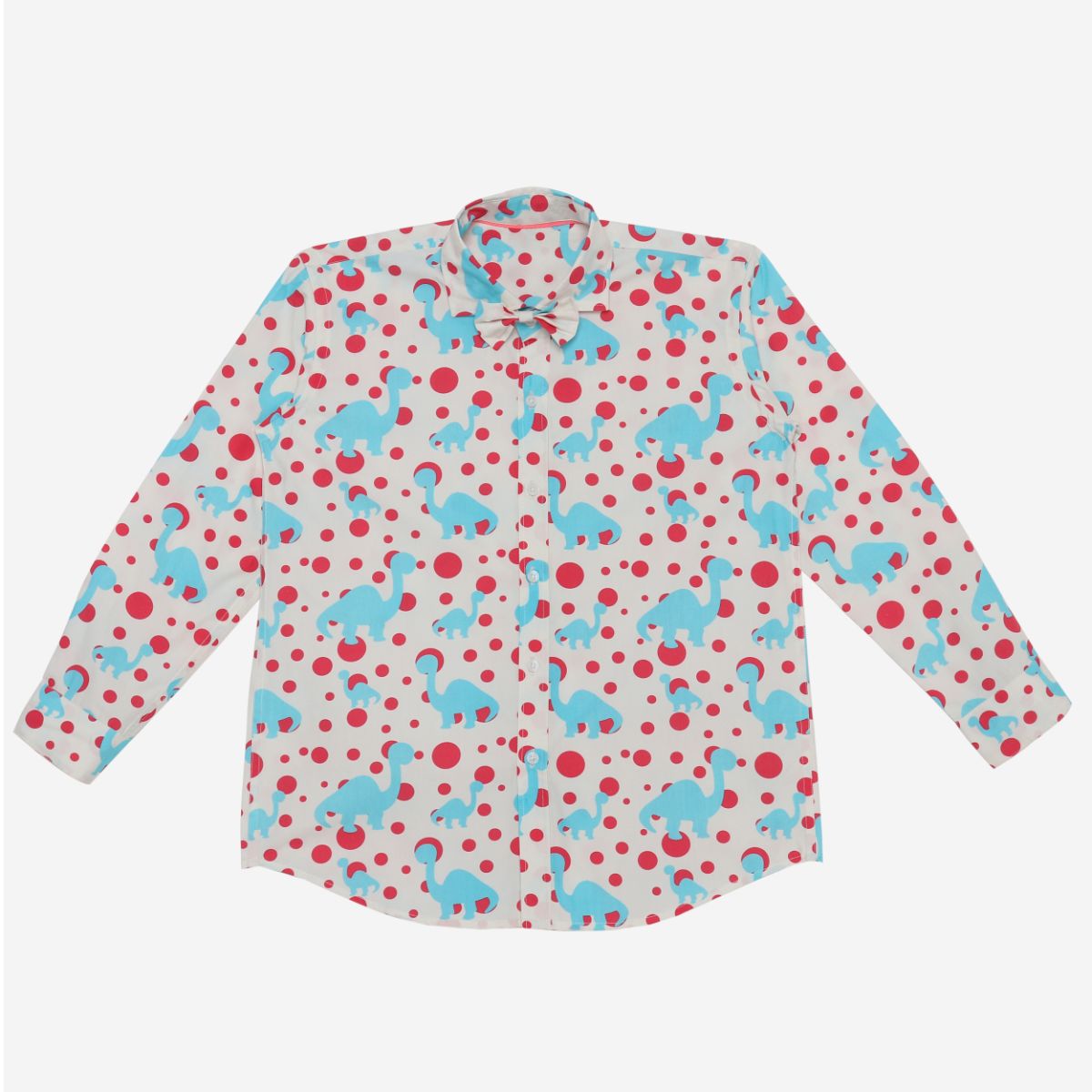 Classique Shirt (Red Polka Dinosaurs)