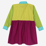 Candy Swirl Shirt Dress (Colour Block With Rainbow Accent)