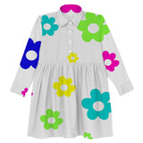 Candy Swirl Shirt Dress (Multi Colour Flowers)