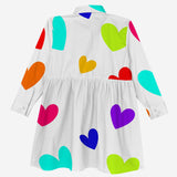 Candy Swirl Shirt Dress (Multi Colour Hearts)