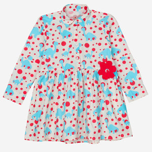 Candy Swirl Shirt Dress (Red Polka Dinosaur)