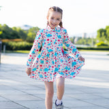 Candy Swirl Shirt Dress (Red Polka Dinosaur)